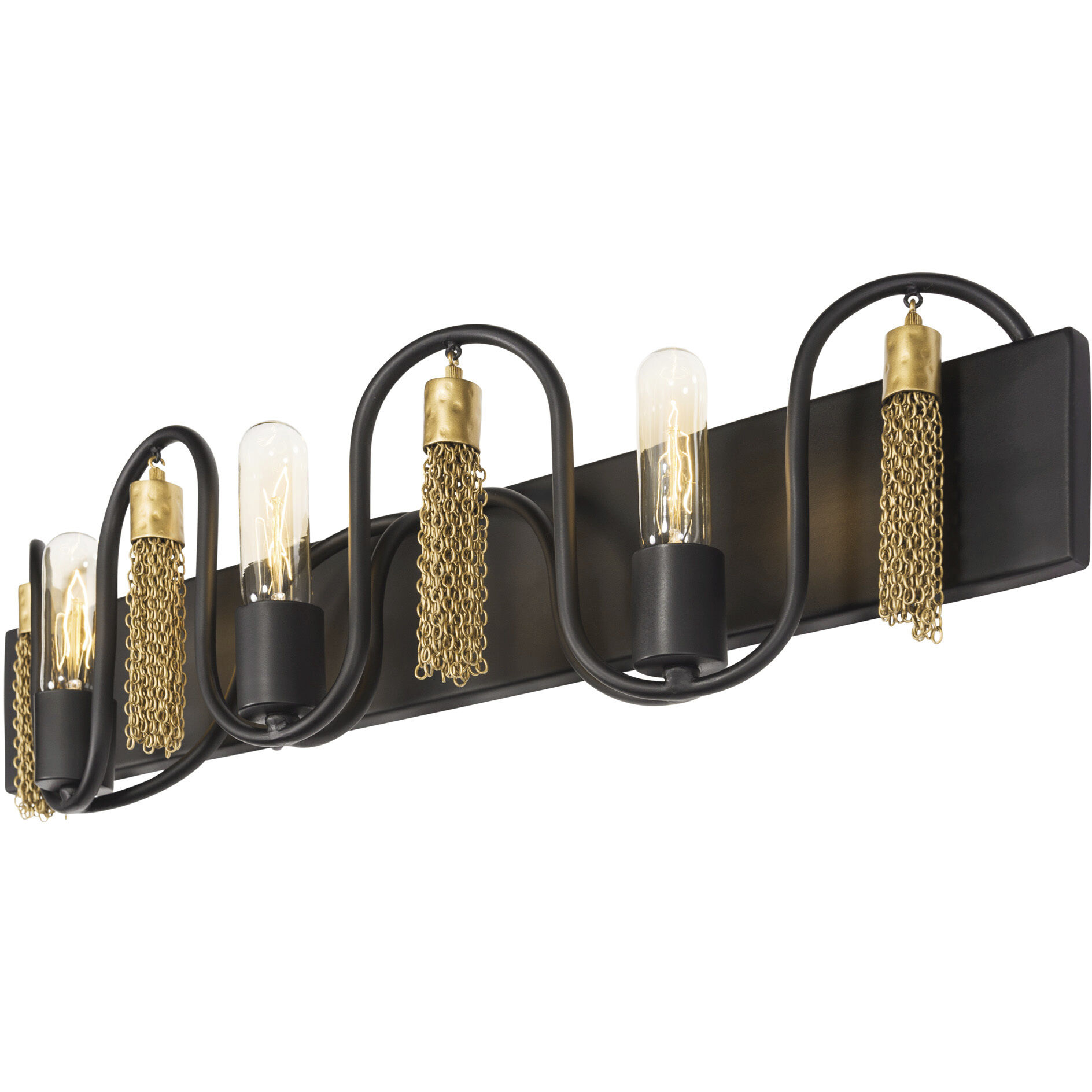 Darden 2 Light 19 inch Matte Black/Antique Gold Bath Vanity Light Wall Light