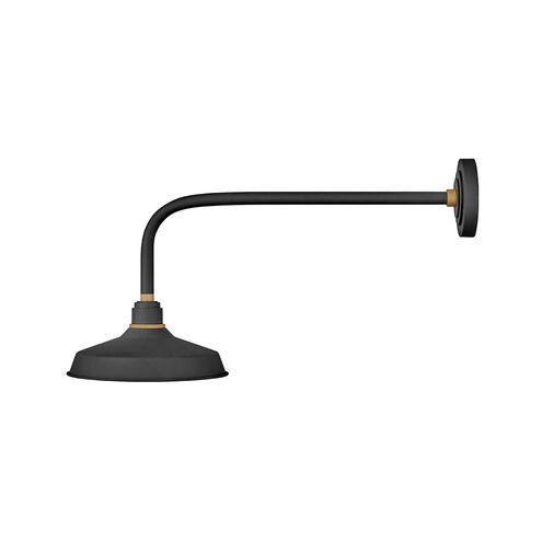 Foundry Classic 1 Light 16 inch Textured Black/Brass Outdoor Wall Mount