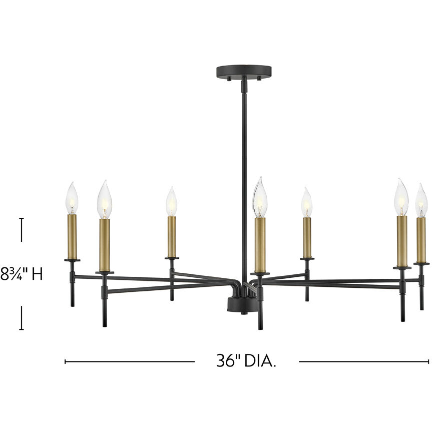 Hux LED 36 inch Black Chandelier Ceiling Light