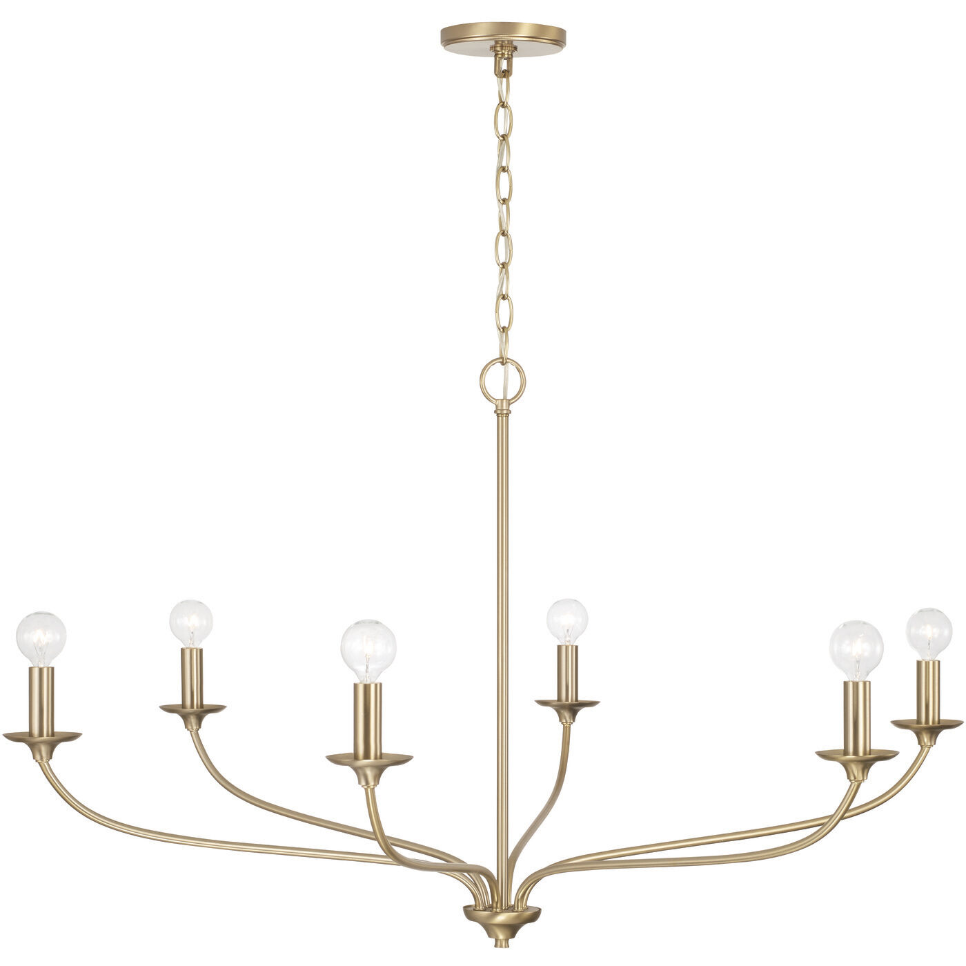 Dolan 6 Light 39.75 inch Matte Brass Chandelier Ceiling Light