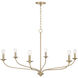 Dolan 6 Light 39.75 inch Matte Brass Chandelier Ceiling Light