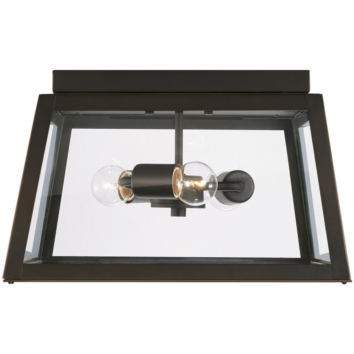 Leighton 3 Light 15 inch Oiled Bronze Outdoor Flush Mount