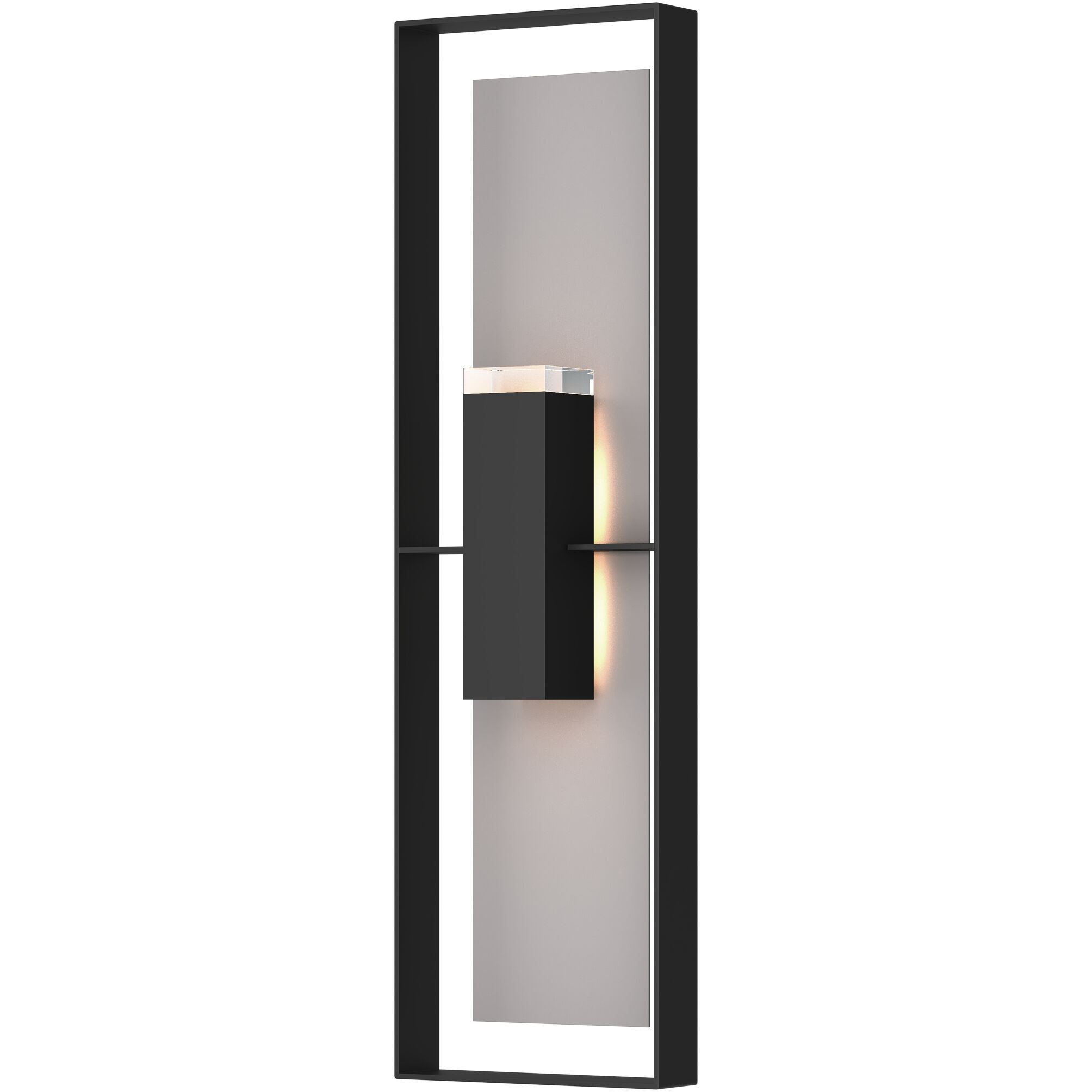 Shadow Box 2 Light 45 inch Coastal Black and Coastal Burnished Steel Outdoor Sconce, Extra Tall - Open Box