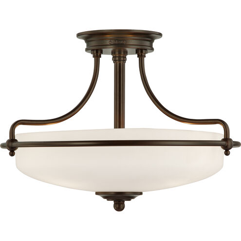 Griffin 3 Light 17 inch Palladian Bronze Semi-Flush Mount Ceiling Light