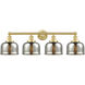 Bell 4 Light 33.5 inch Satin Gold Bath Vanity Light Wall Light in Silver Plated Mercury