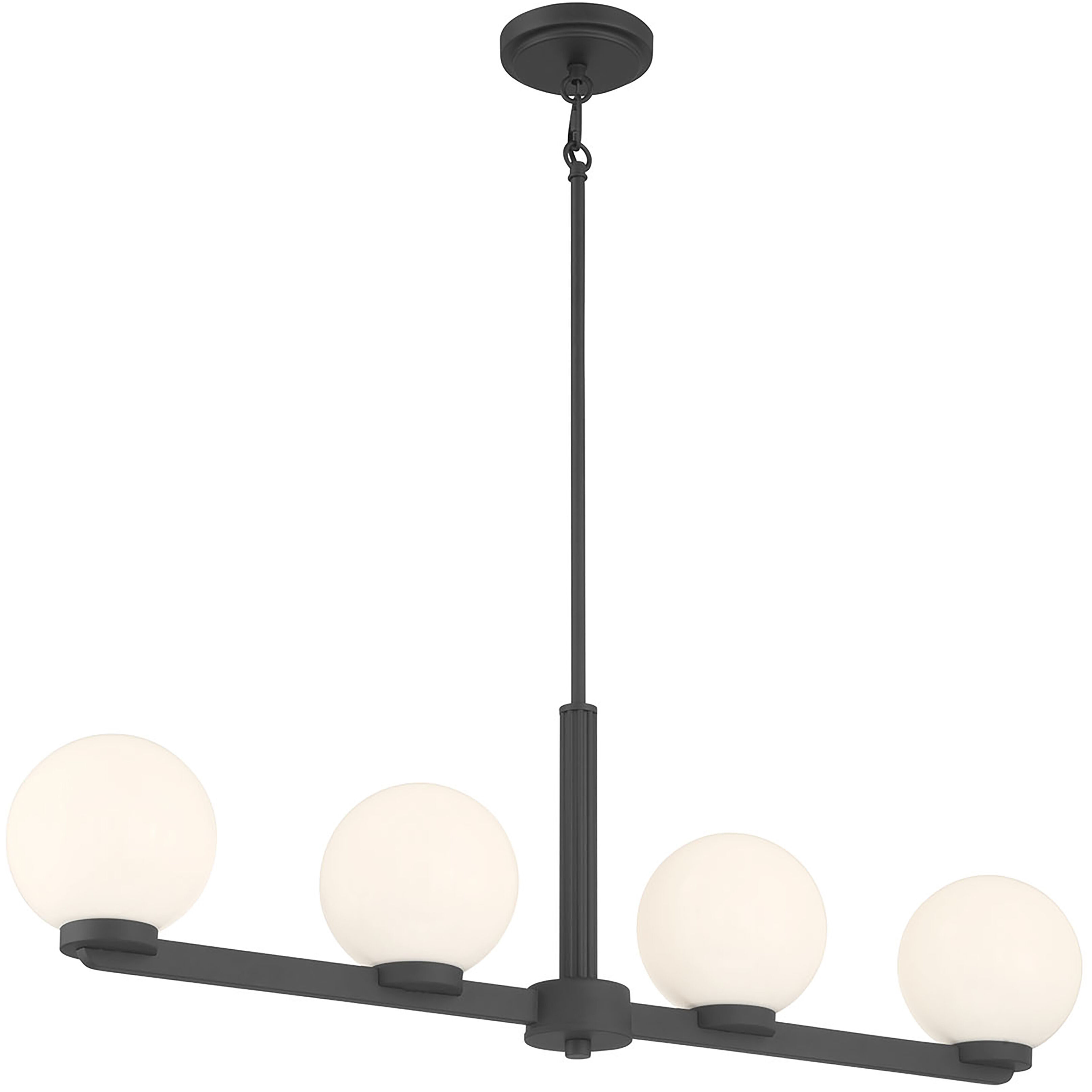 Ardeva 4 Light 36 inch Matte Black Linear Chandelier Ceiling Light