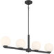 Ardeva 4 Light 36 inch Matte Black Linear Chandelier Ceiling Light