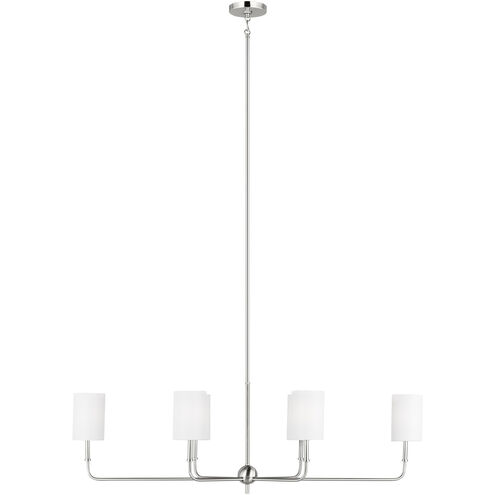 Foxdale 6 Light 44 inch Brushed Nickel Linear Chandelier Ceiling Light in Brushed Nickel Silver
