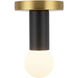 Calla 5.13 inch Brushed Gold Flush Mount Ceiling Light in Matte Opal Glass
