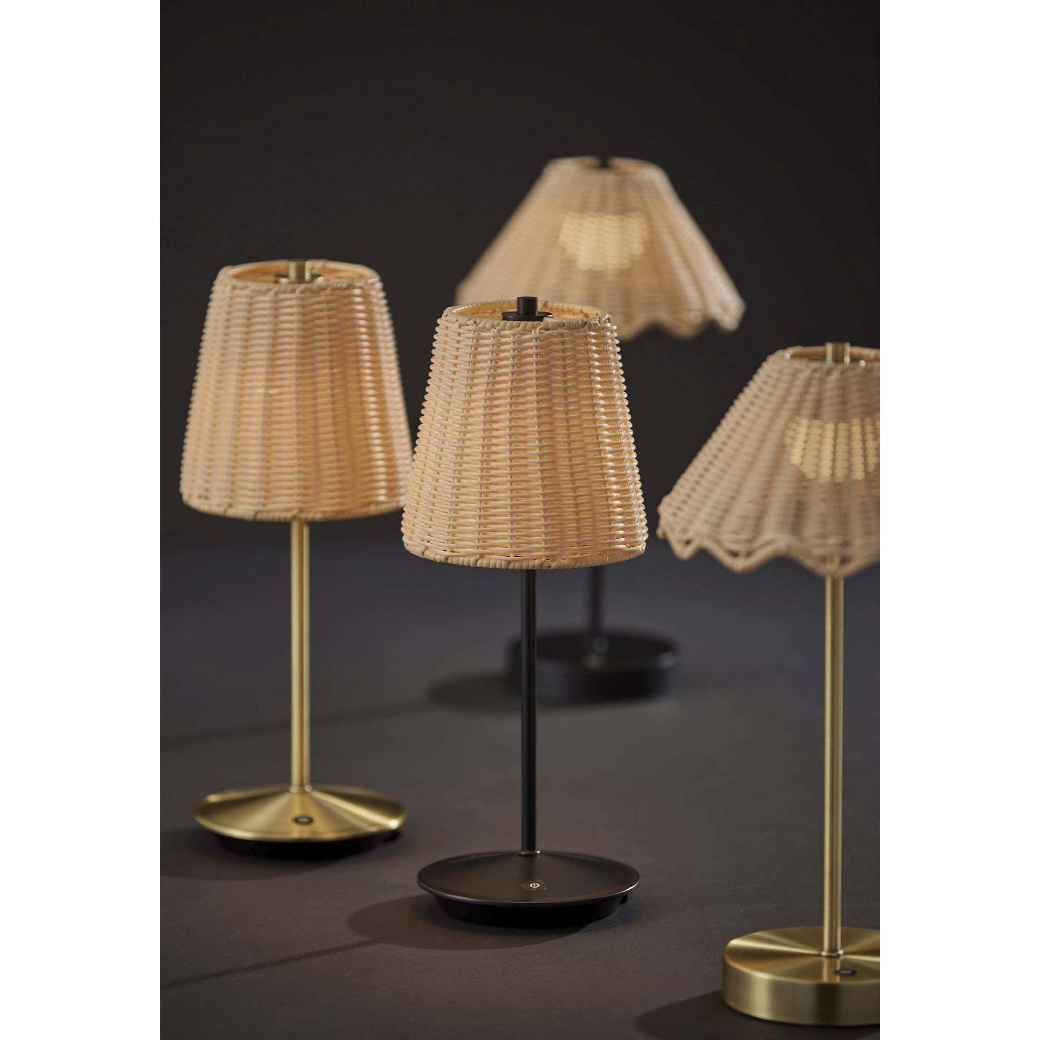 Andy 15 inch 1.50 watt Black LED Cordless Table Lamp Portable Light