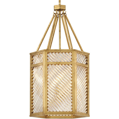 Lisa McDennon Sura 4 Light 16 inch Distressed Brass Pendant Ceiling Light