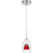 Double Glass LED 4 inch Frosted Red Mini Pendant Ceiling Light