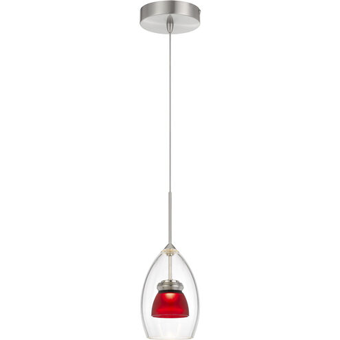 Double Glass LED 4 inch Frosted Red Mini Pendant Ceiling Light