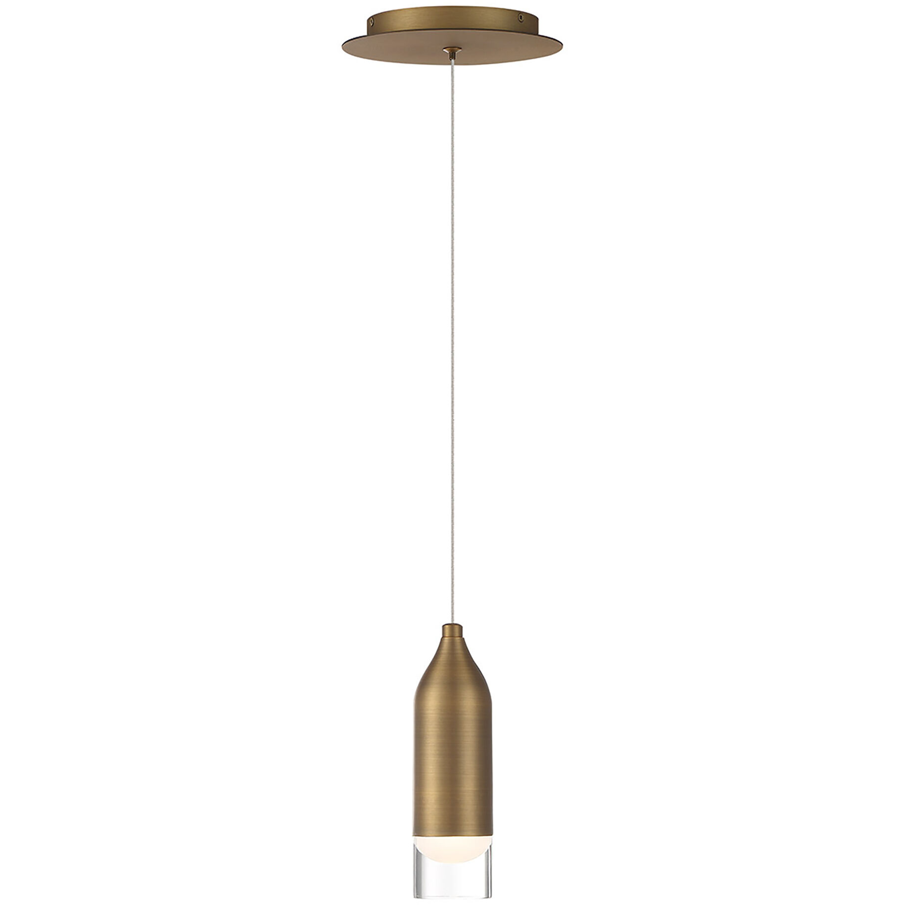 Action LED 2.38 inch Aged Brass Mini-Pendant Ceiling Light, dweLED