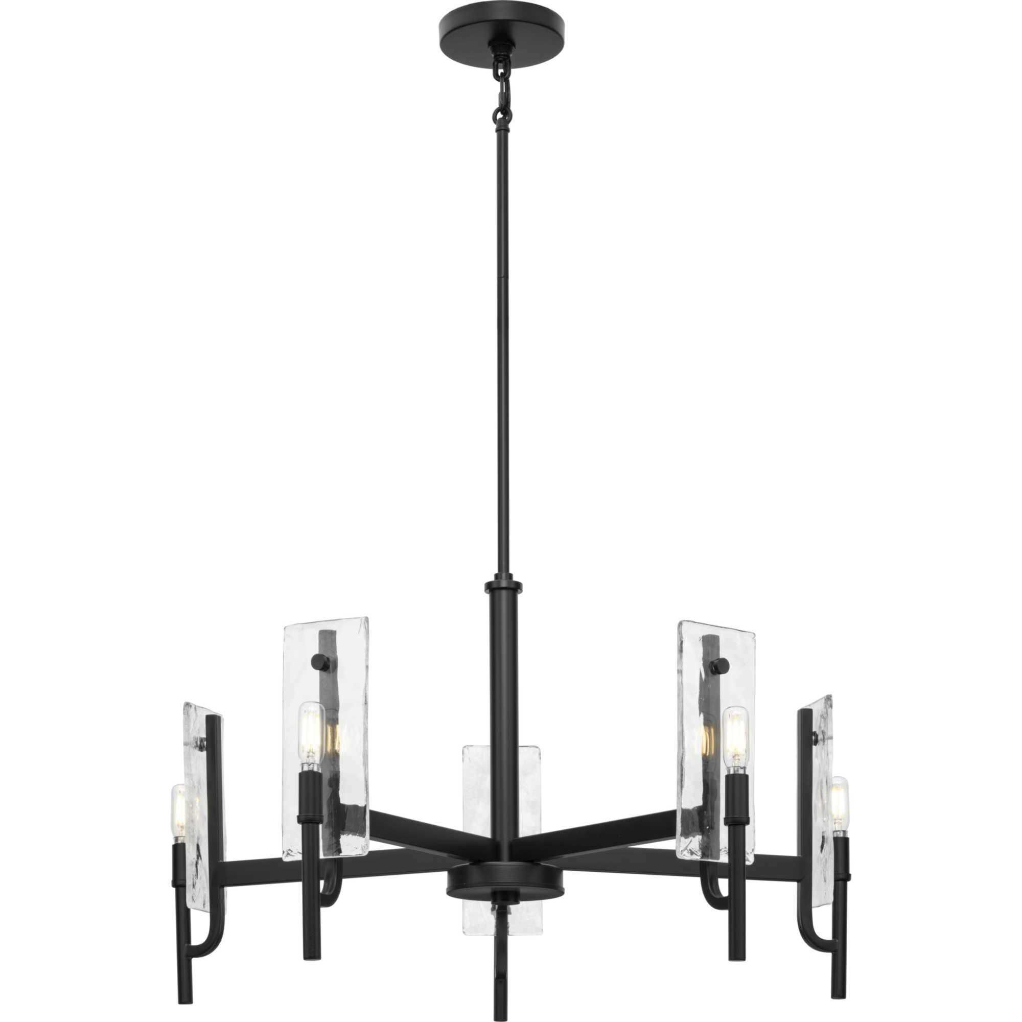 Rivera 5 Light 30 inch Matte Black Chandelier Ceiling Light, Design Series