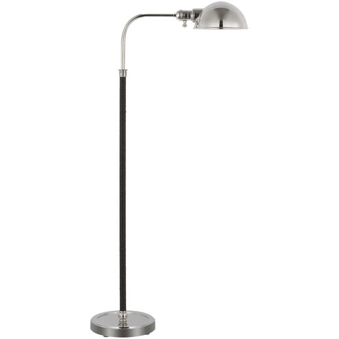 Chapman & Myers Basden 40.5 inch 15.00 watt Polished Nickel and Black Rattan Pharmacy Lamp Portable Light, Medium