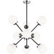 Maru 9 Light 29 inch Chrome Chandelier Ceiling Light in Chrome and Opal Glass