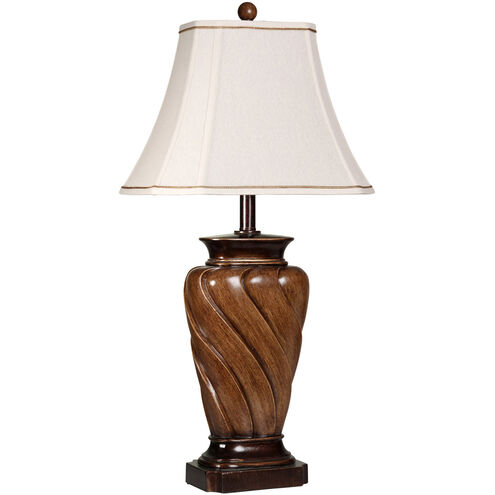 Signature 3 inch 75 watt Toffee Wood Table Lamp Portable Light