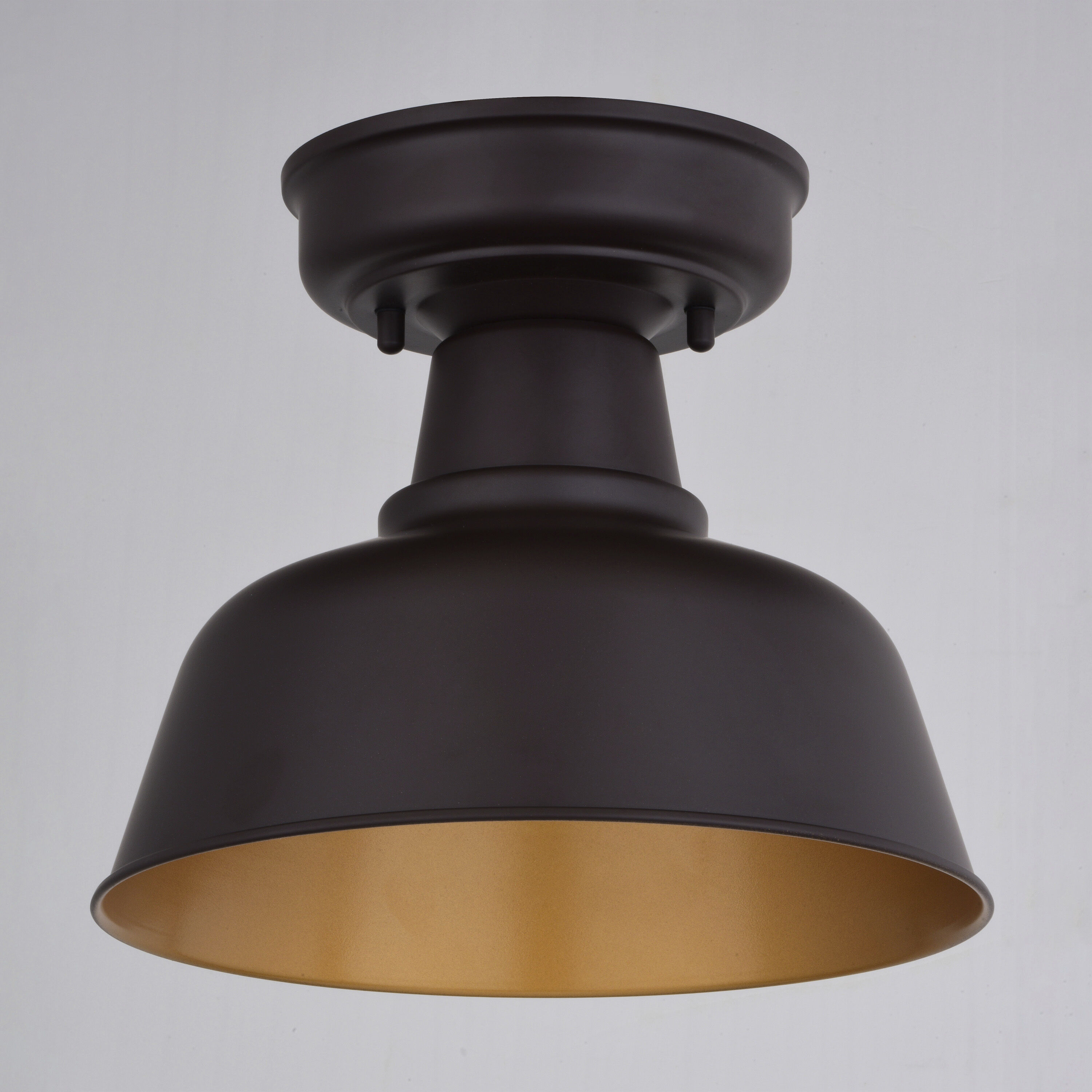 Cody 1 Light 10.25 inch Oil Rubbed Bronze and Light Gold Outdoor Flush Mount