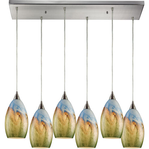 Morro Bay 6 Light 30 inch Satin Nickel Multi Pendant Ceiling Light, Configurable