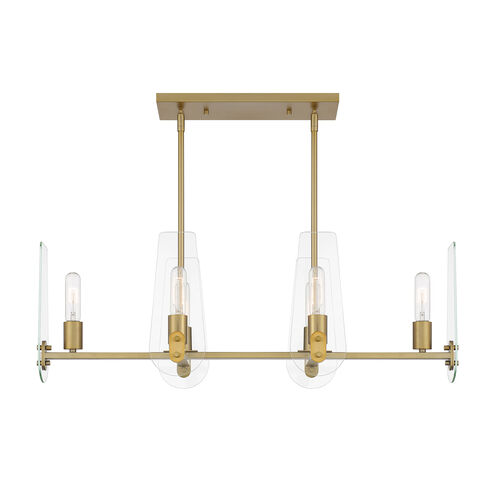 Bergen Beach 6 Light 34 inch Brushed Gold Island Light Ceiling Light