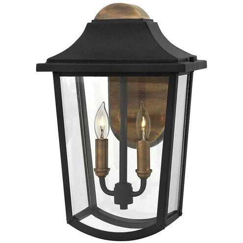 Burton LED 16 inch Black Outdoor Wall Mount Lantern, Medium