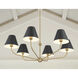 Xavier 6 Light 40 inch Vibrant Gold Chandelier Ceiling Light in Vibrant Gold and Matte Black