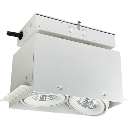Trimless Multiple Lighting System White Recessed Trimless 2-Head MLS Housing in Narrow Flood, 3000K