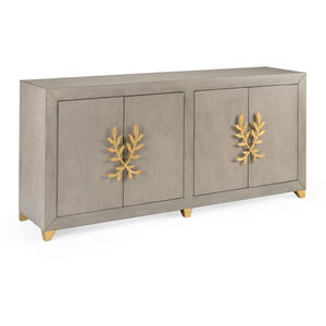 Claire Bell Weathered Gray/Gold Leaf Console Cabinet