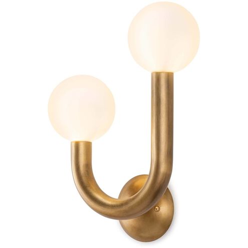 Happy LED 11.25 inch Natural Brass Wall Sconce Wall Light, Left Side
