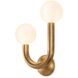 Happy LED 11.25 inch Natural Brass Wall Sconce Wall Light, Left Side