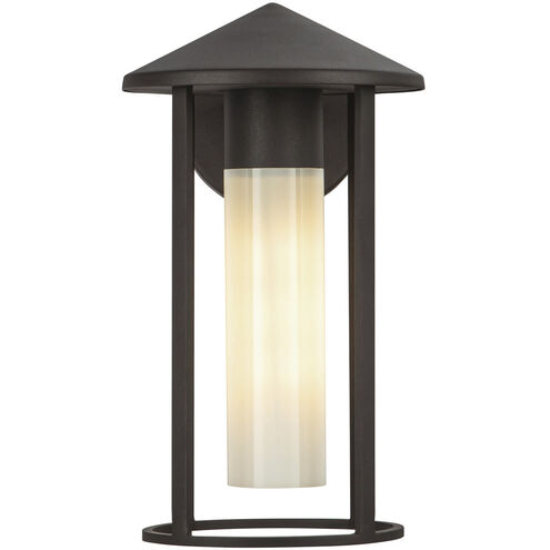 Alora Mood Tenko 1 Light 12.63 inch Bronze and Glossy Opal Glass Outdoor Wall Light