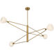 Orion 4 Light 53 inch Legacy Brass Chandelier Ceiling Light