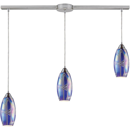 Sausalito 3 Light 36 inch Satin Nickel Multi Pendant Ceiling Light, Configurable