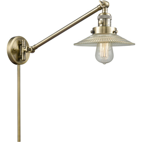 Halophane 21 inch 60.00 watt Antique Brass Swing Arm Wall Light, Franklin Restoration