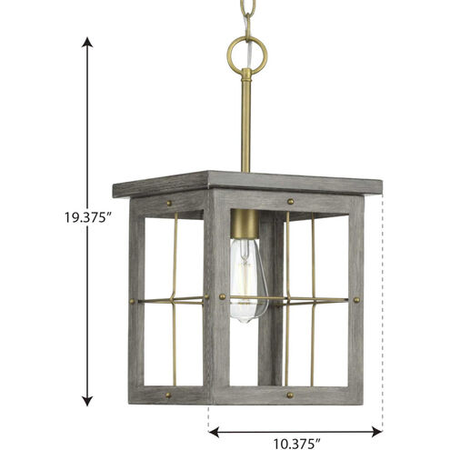 Hedgerow 1 Light 10 inch Distressed Brass Mini Pendant Ceiling Light
