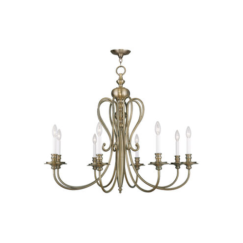 Caldwell 8 Light 35 inch Antique Brass Chandelier Ceiling Light