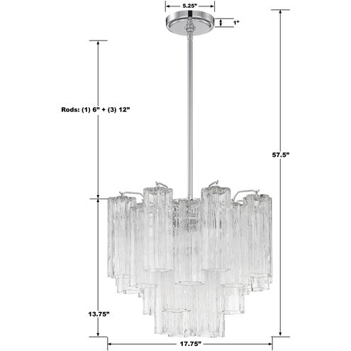 Addis 4 Light 17.75 inch Polished Chrome Chandelier Ceiling Light in Tronchi Glass Clear