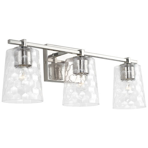 Burke 3 Light 24 inch Polished Nickel Vanity Light Wall Light