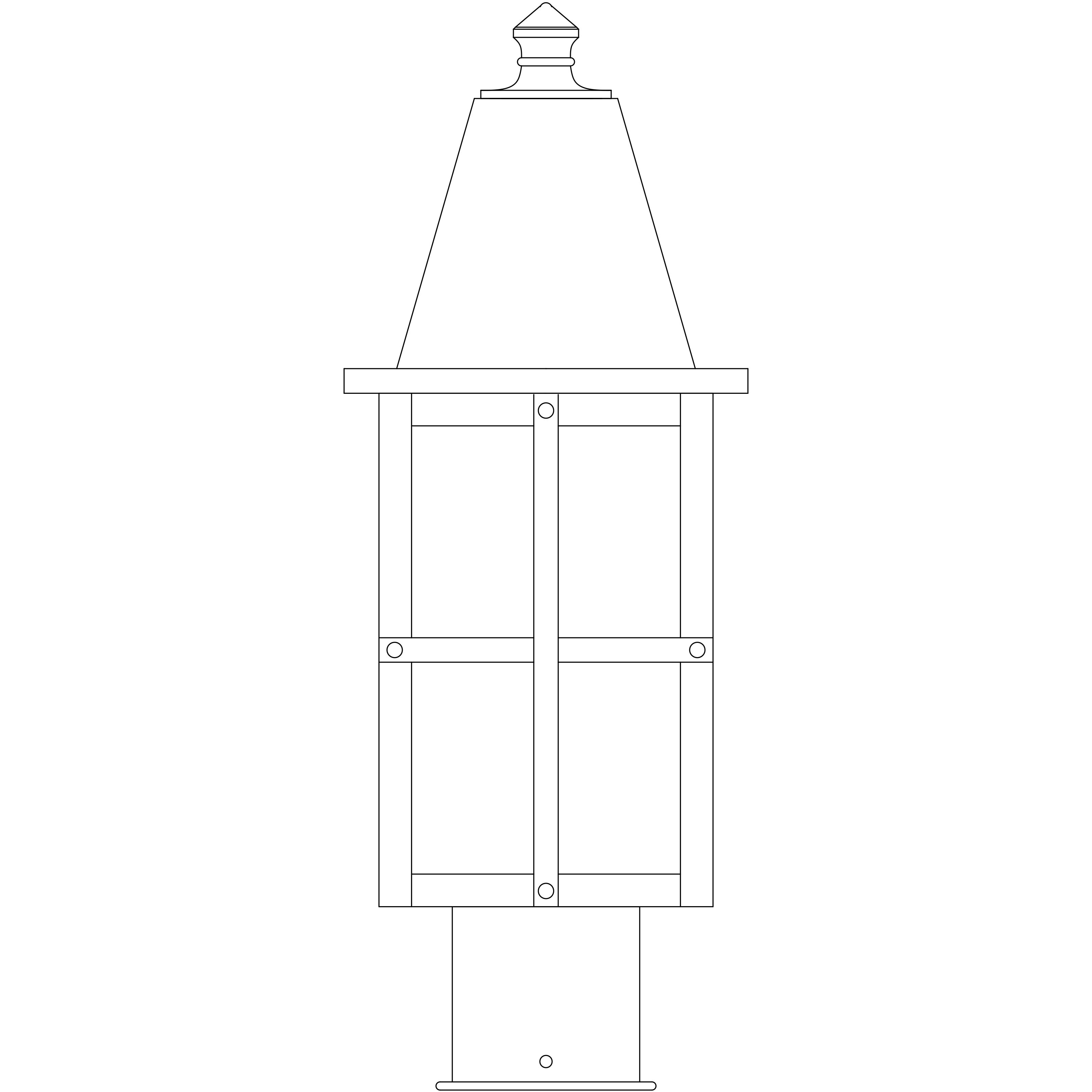 Hartford 1 Light 16.5 inch Satin Black Post Mount in White Opalescent