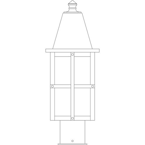 Hartford 1 Light 16.5 inch Antique Brass Post Mount in Almond Mica