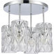 Forma de Crystal 4 Light 13.75 inch Polished Chrome Semi Flush Mount Ceiling Light