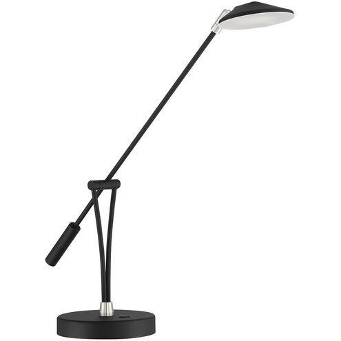 Lahoya 9 inch 10 watt Black and Satin Nickel Task Lamp Portable Light