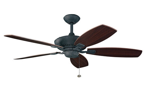 Canfield 52 inch Distressed Black with American Walnut Blades Ceiling Fan