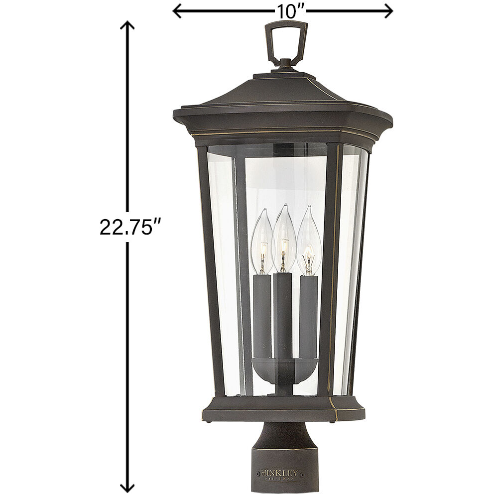 Bromley LED 23 inch Oil Rubbed Bronze Outdoor Post Mount Lantern, Low Voltage