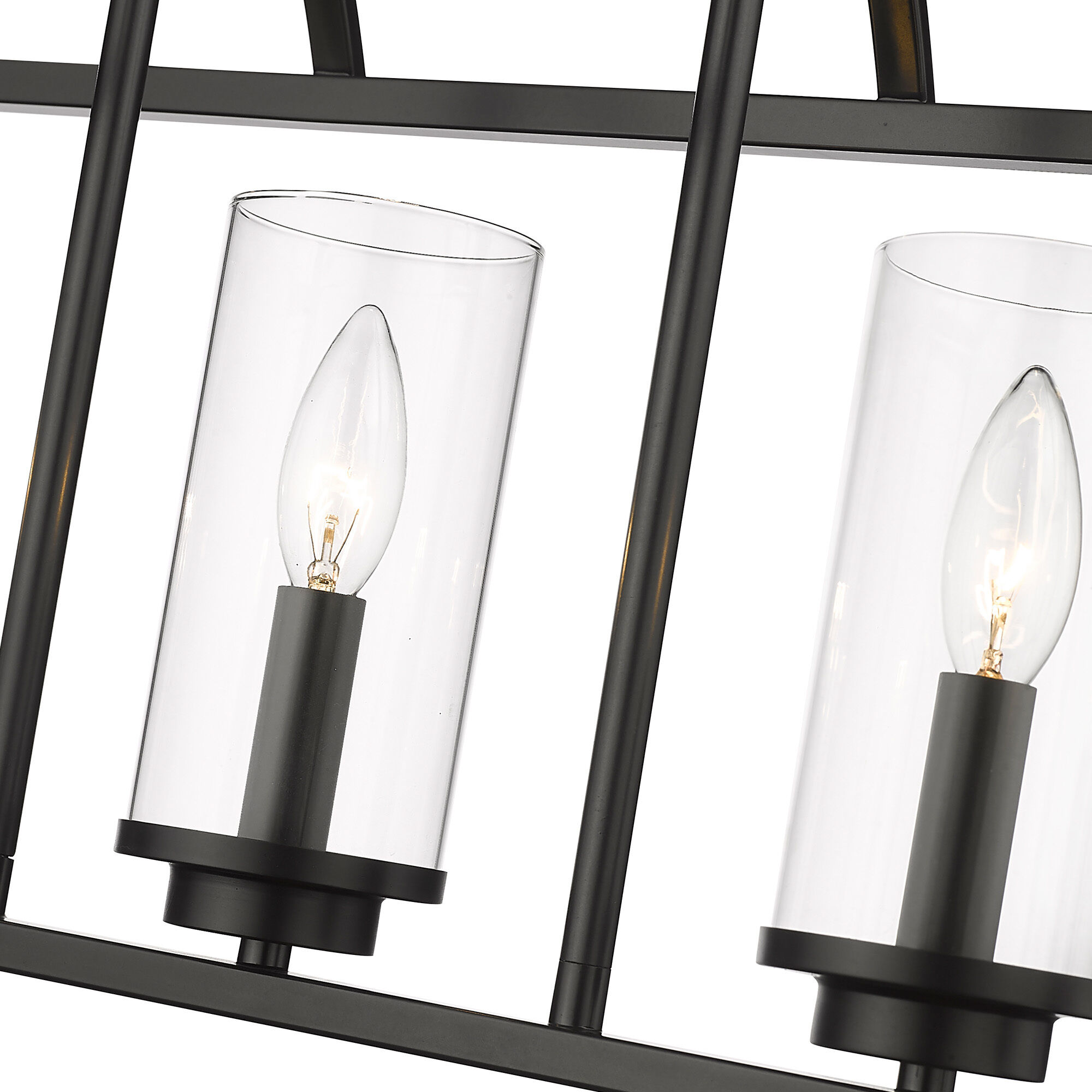 Mercer Island Light Ceiling Light in Clear Glass, Matte Black/Matte Black