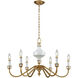 Wyndam 6 Light 30 inch Antique Gold Leaf Chandelier Ceiling Light