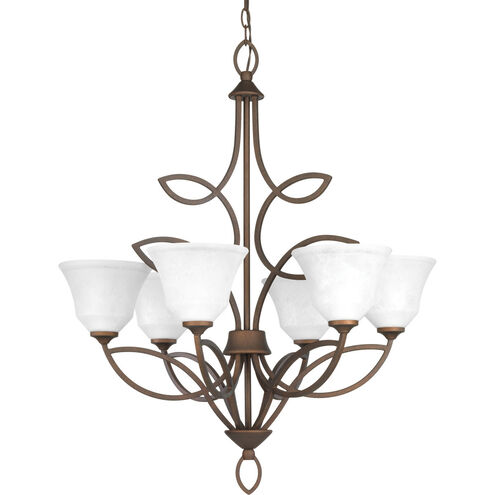 Monogram 6 Light 28 inch Roasted Java Chandelier Ceiling Light