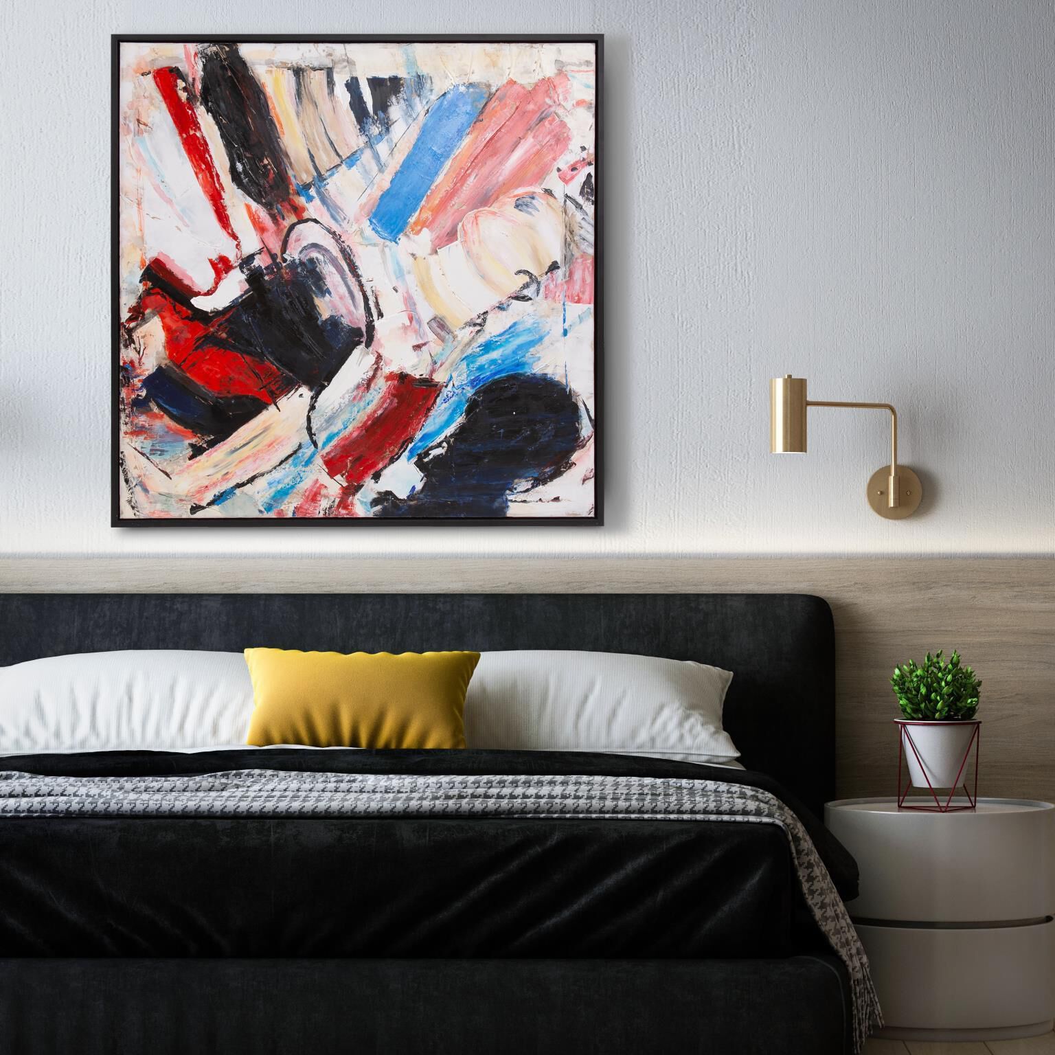 Color Intersections 40 X 40 inch Hand Painted Canvas