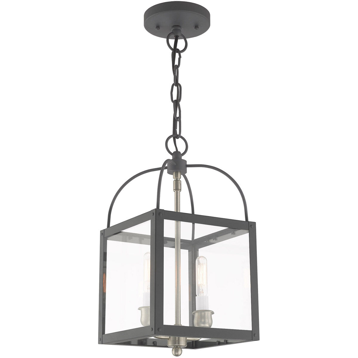 Milford 2 Light 8 inch Scandinavian Gray Convertible Mini Pendant/Ceiling Mount Ceiling Light